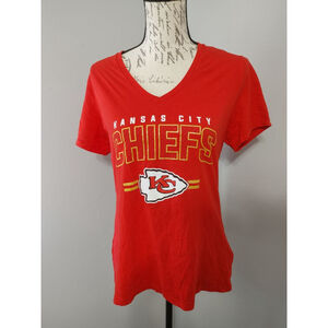 Women's NFL Team Apparel Kansas City Chiefs Red Gold Short Sleeve Tee L